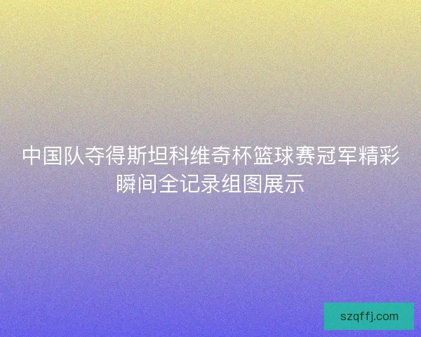 中国队夺得斯坦科维奇杯篮球赛冠军精彩瞬间全记录组图展示